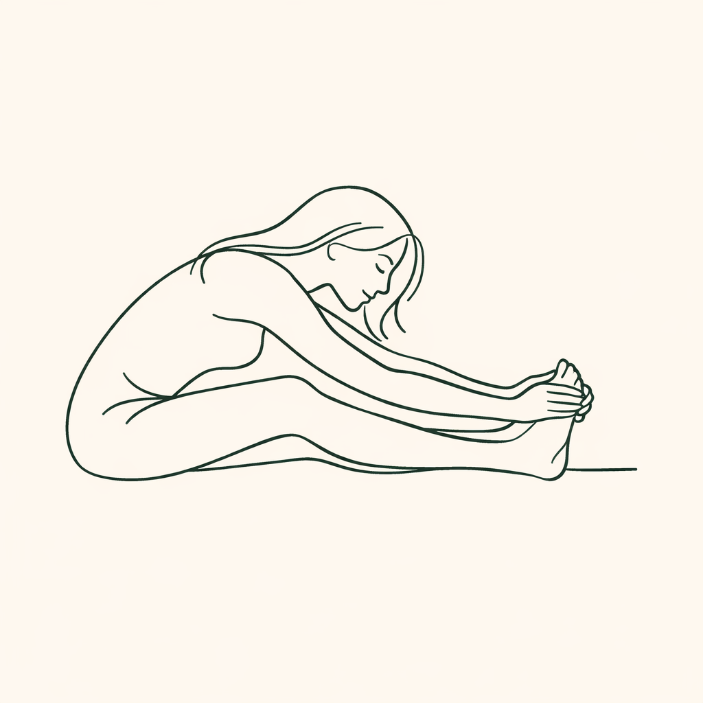Étirement du fascia plantaire en posture assise, mains sur les orteils