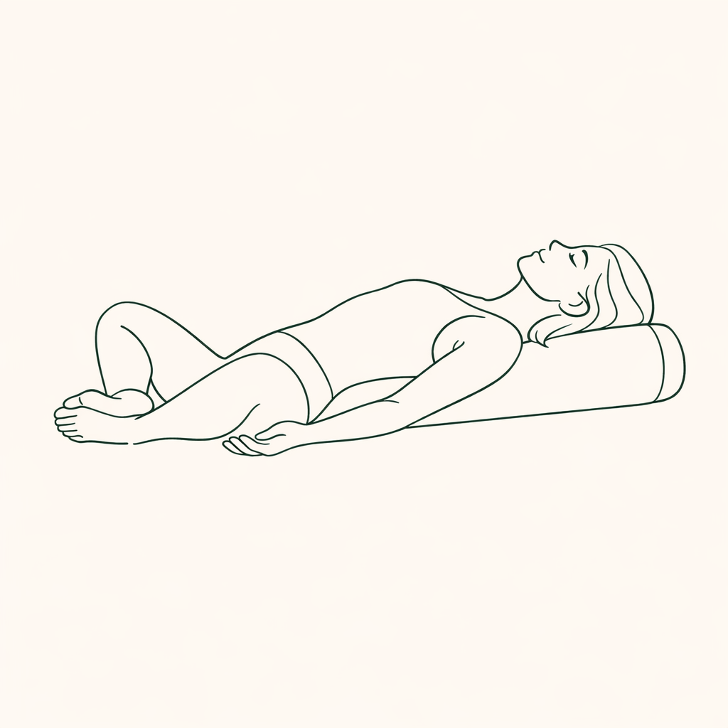 Posture du papillon allongé sur bolster