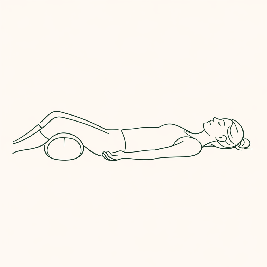 Savasana avec bolster sous les genoux