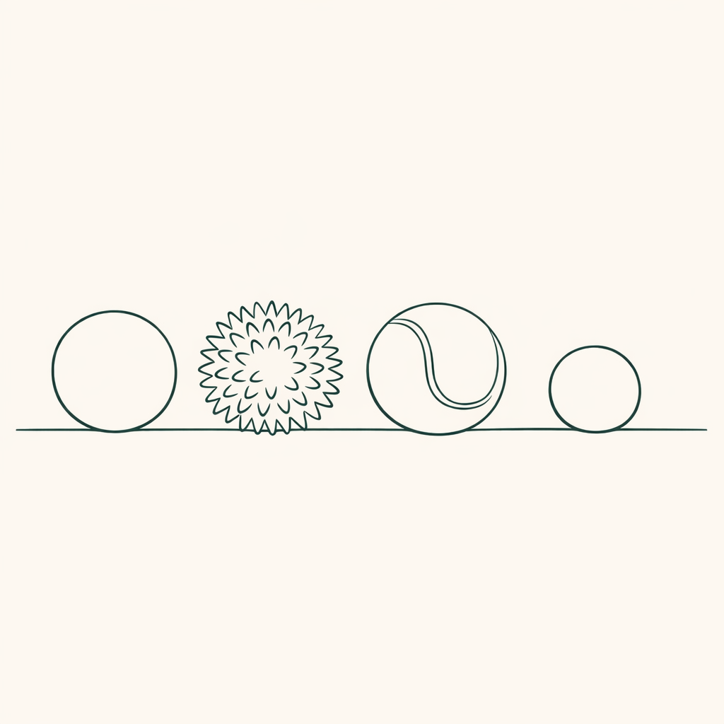 Les quatre familles de balles de massage