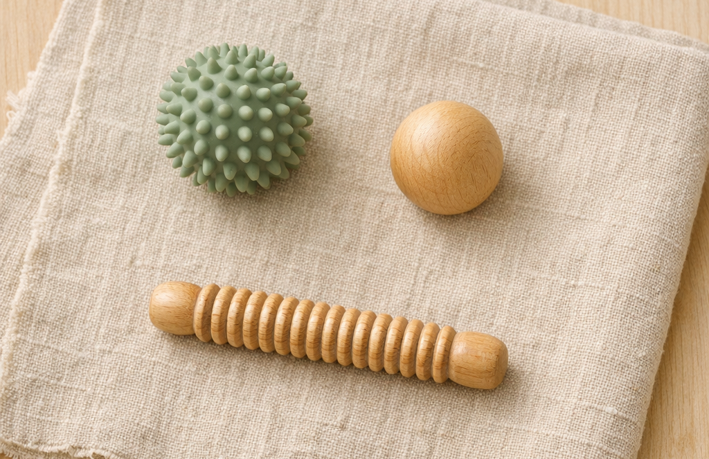 Outils d'auto-massage des pieds : balles et rouleaux