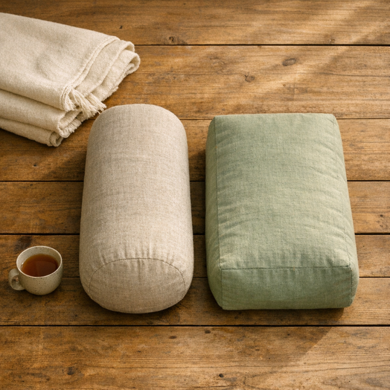 Bolster yoga : guide d'achat (formes, garnissages, marques)