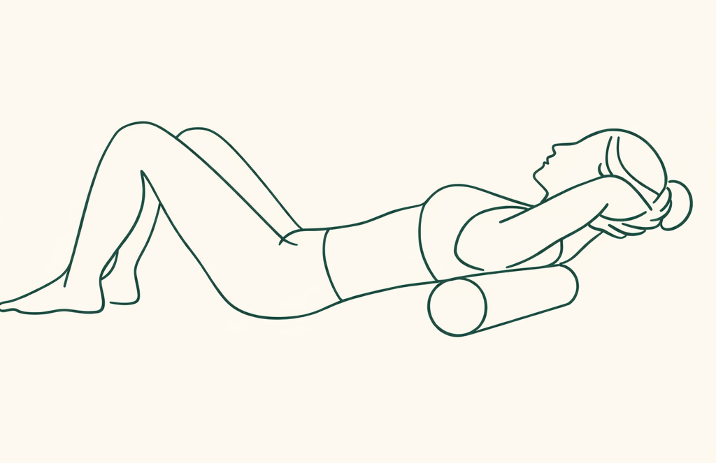 Positionnement du foam roller pour le haut du dos