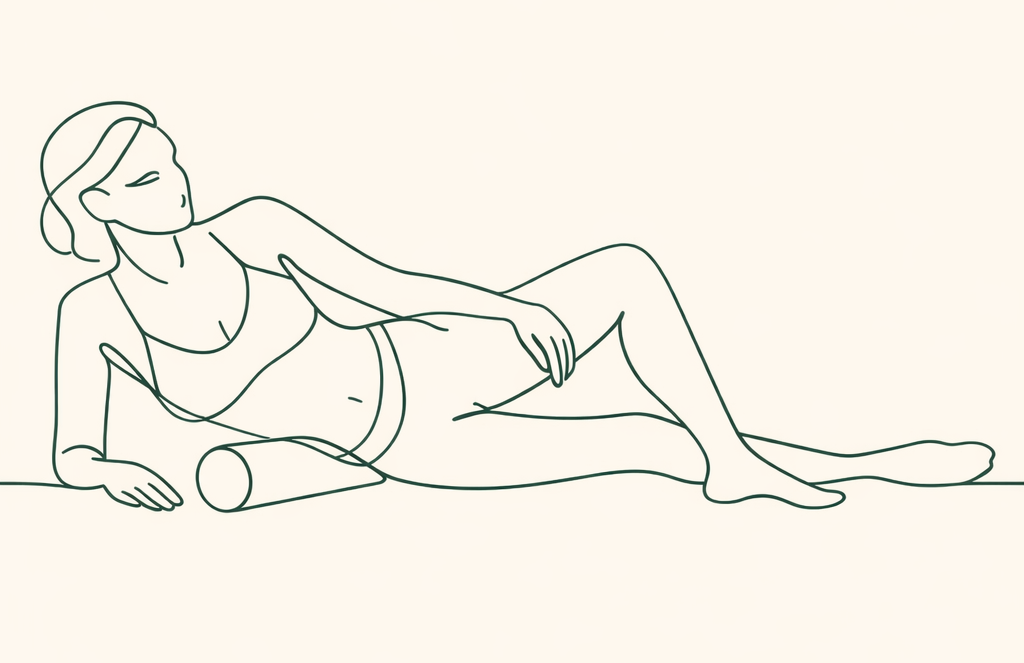 Positionnement du foam roller pour la bandelette ilio-tibiale