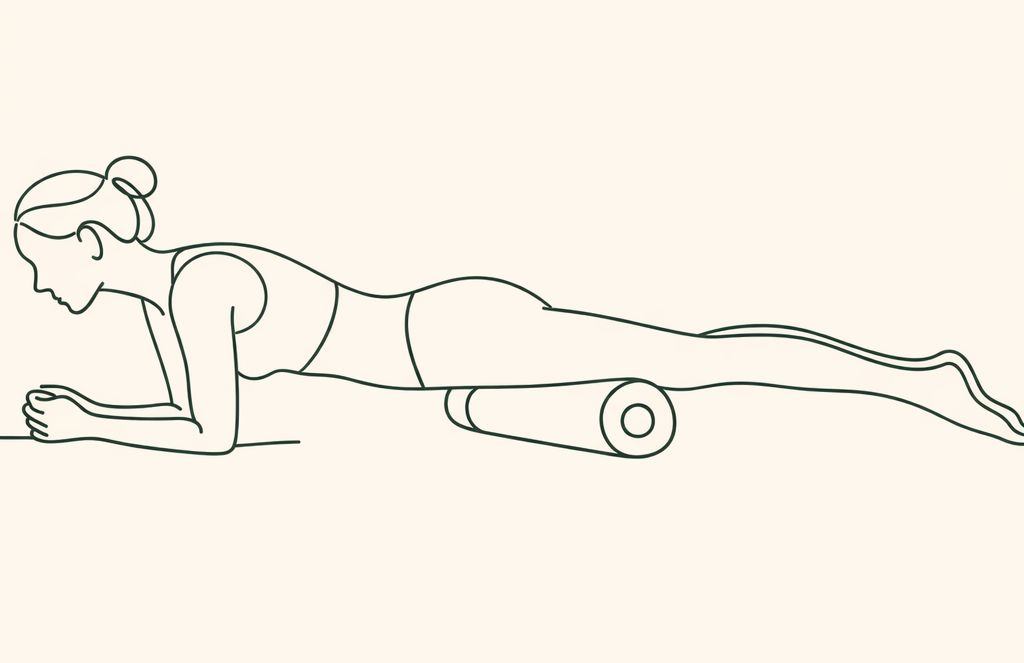 Positionnement du foam roller pour l'exercice quadriceps