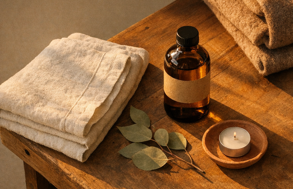 Composition éditoriale évoquant le massage californien