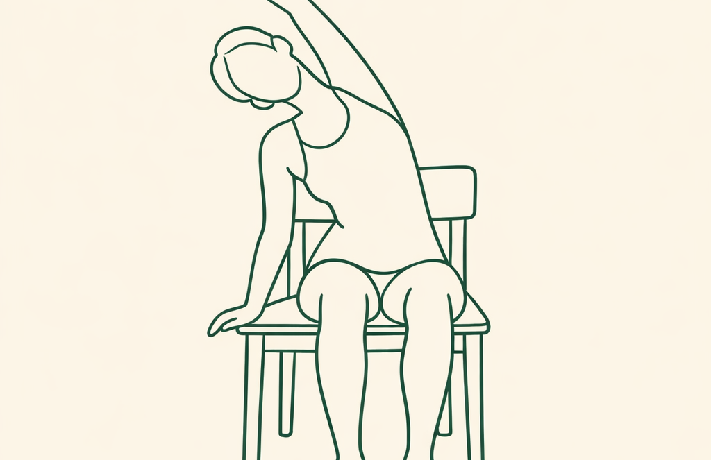 Posture étirement latéral sur chaise