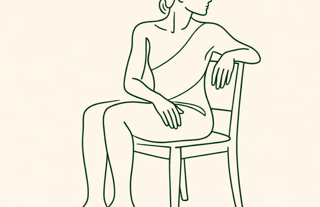 Posture torsion assise sur chaise