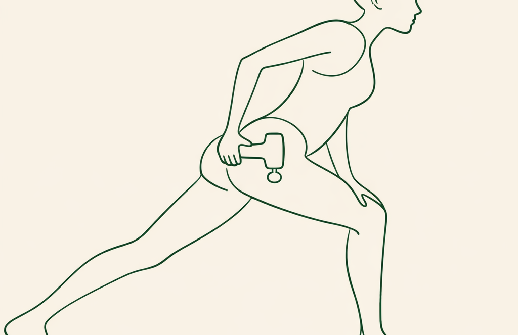 Pistolet de massage sur les fessiers