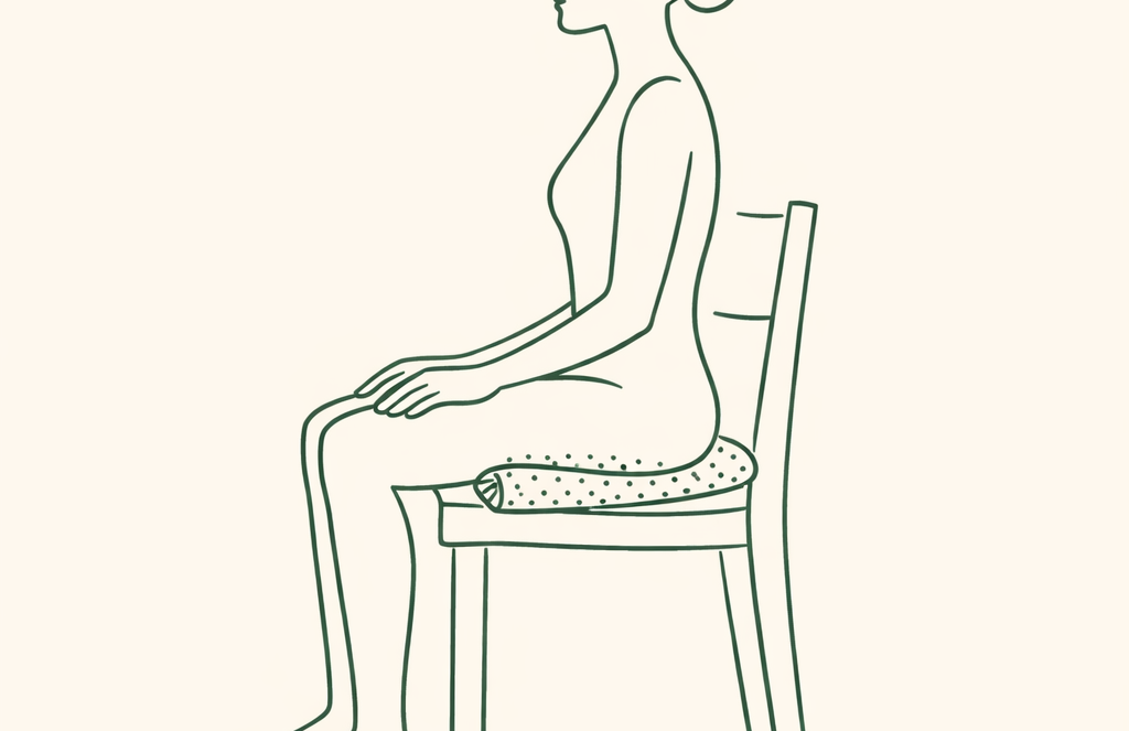 Position 2 assise sur tapis acupression
