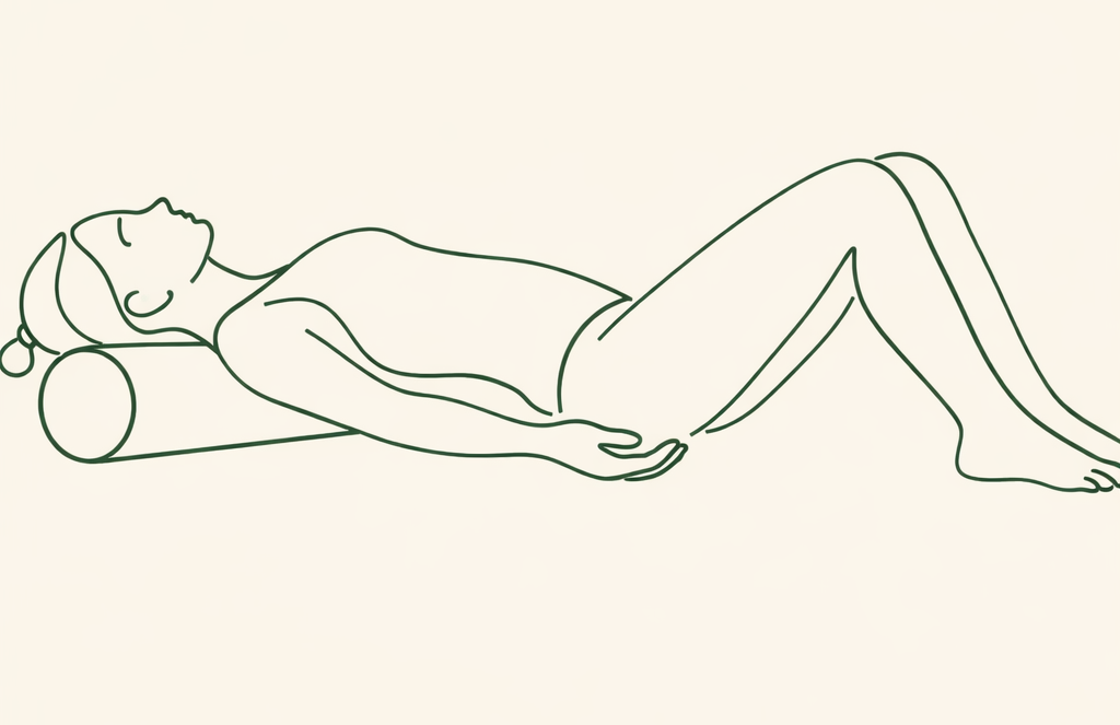 Position détente colonne sur foam roller longitudinal