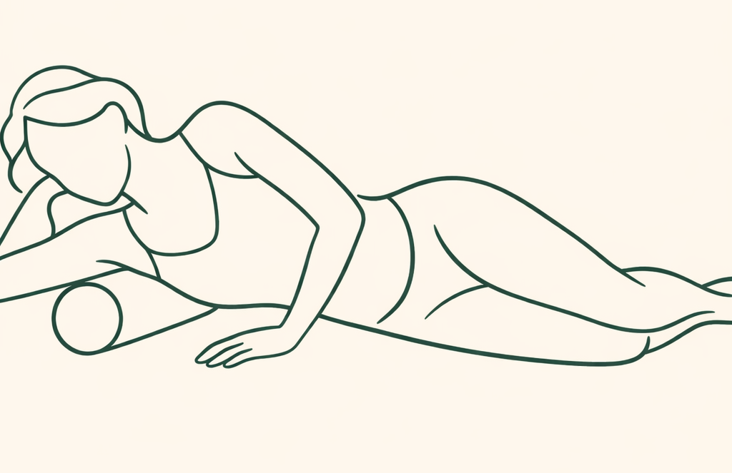 Position foam roller sur les dorsaux latéraux