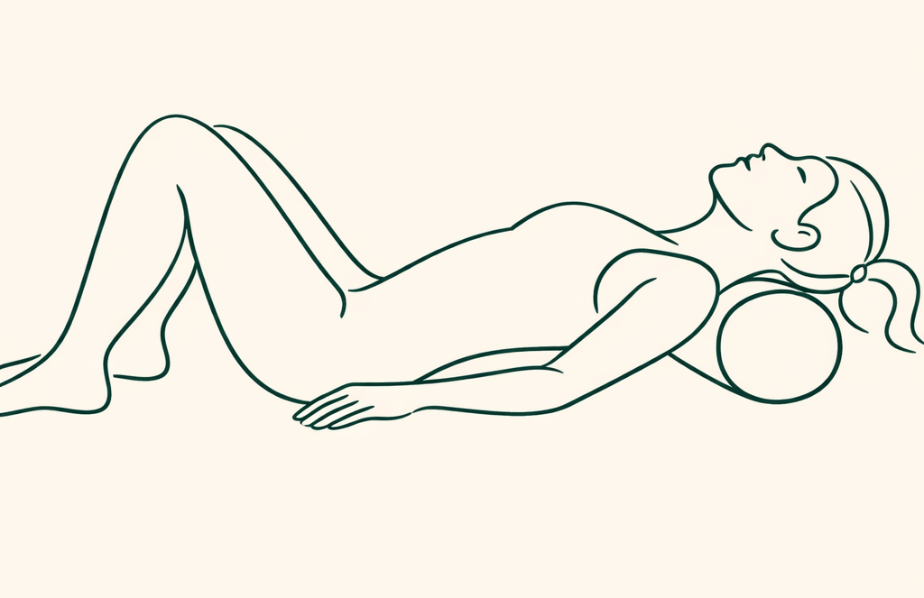 Position foam roller sur les trapèzes