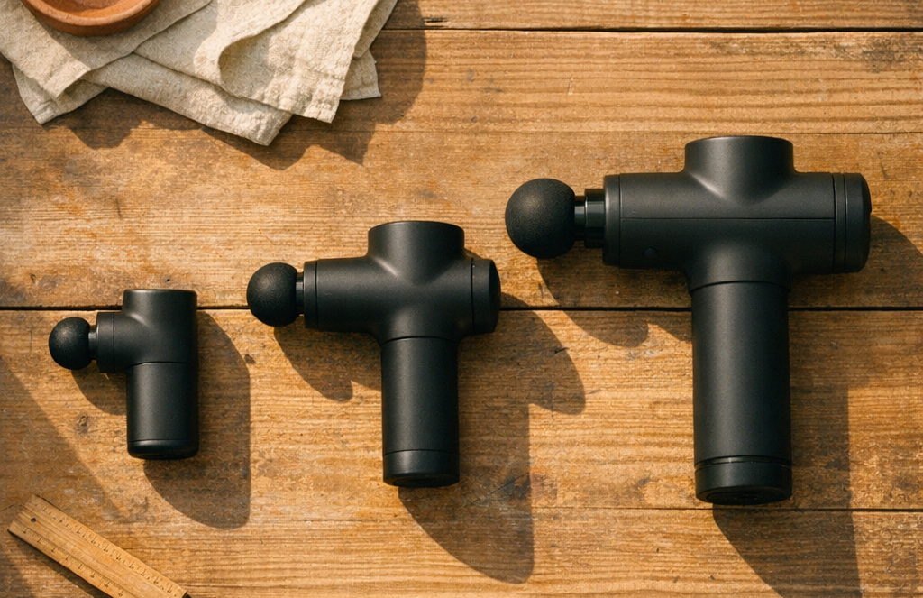 Trois pistolets de massage de différentes tailles