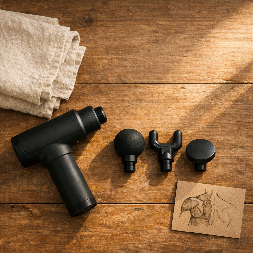 Pistolet avec têtes et schéma anatomique