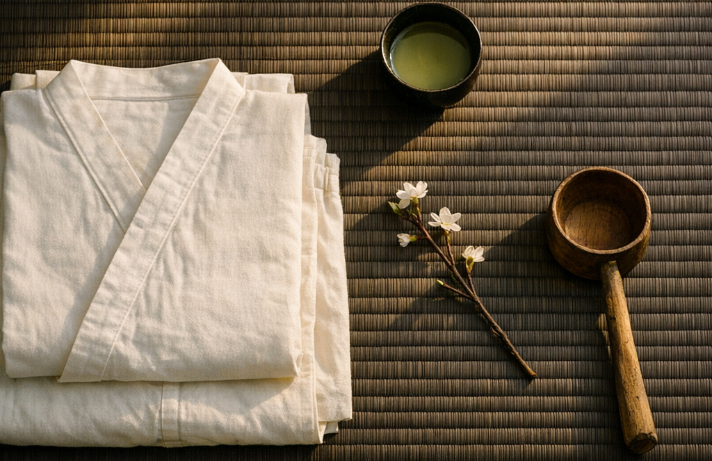 Composition éditoriale évoquant le massage shiatsu japonais