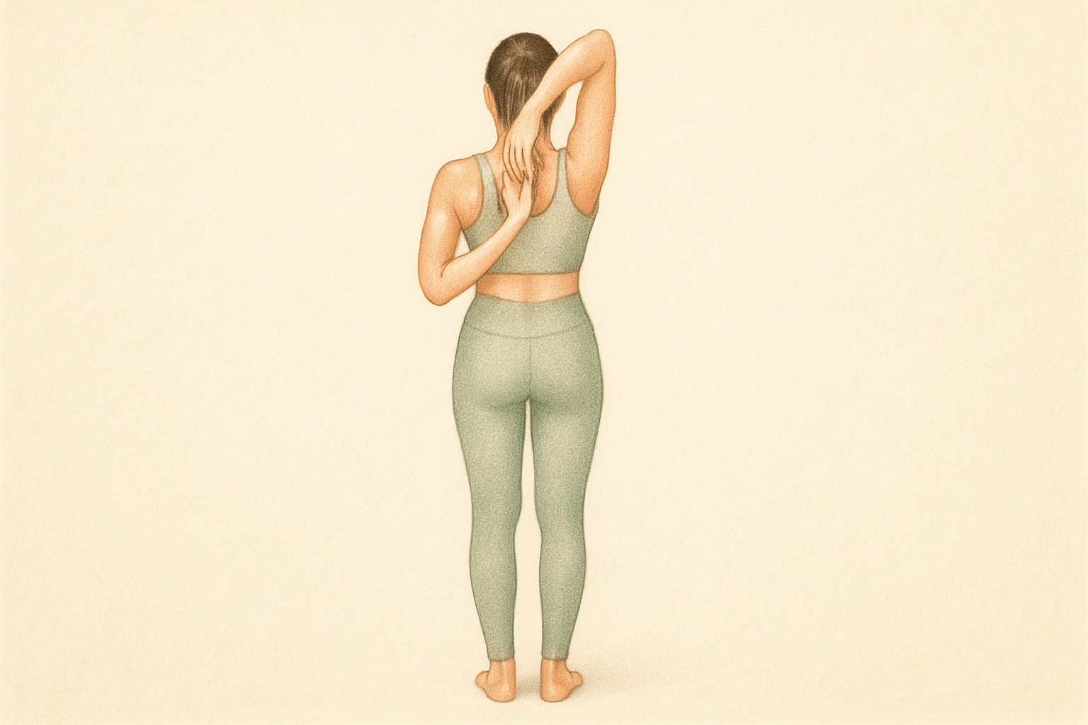 Dessin : étirement du triceps et de l épaule